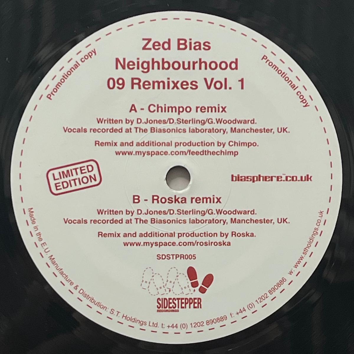 ZED BIAS / Neighbourhood 09 Remixes Vol. 1 (Sidestepper SDSTPR005, 12inch)