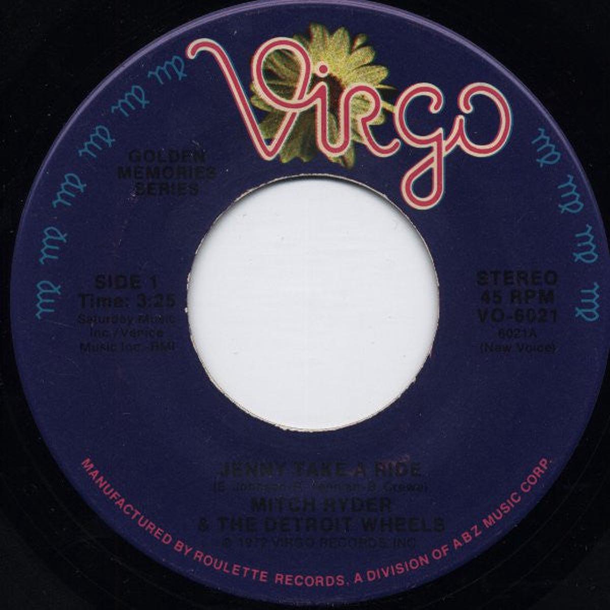 Mitch Ryder & The Detroit Wheels - Jenny Take A Ride (7", Single, RE) (VG+)