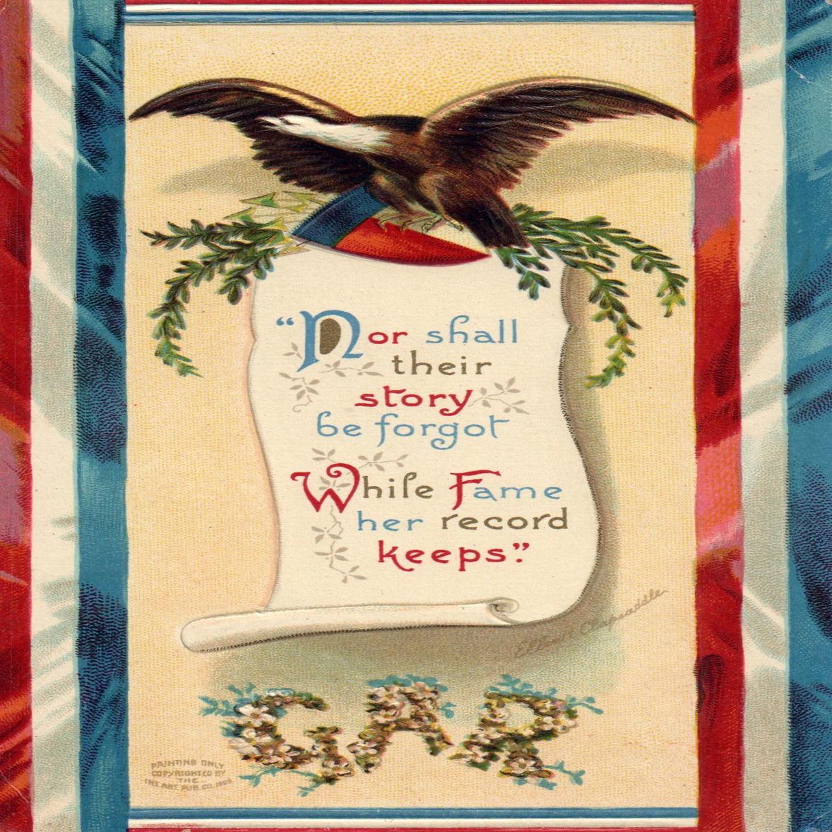 1908 Ellen Clapsaddle Patriotic Series 973 vintage GAR Grand Army Republic