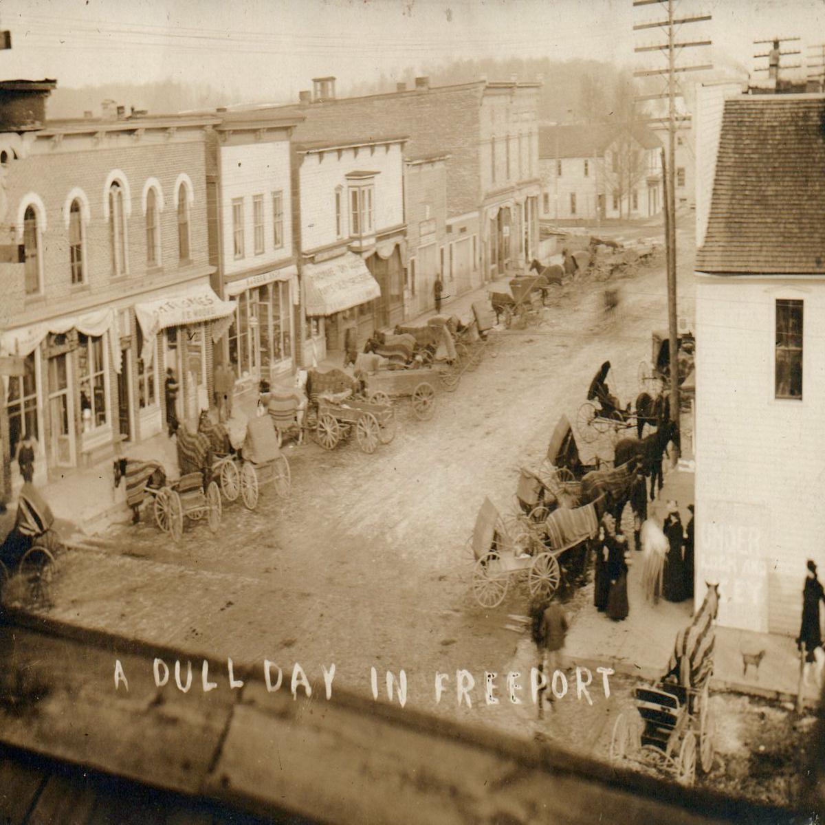 A Dull Day In Freeport Real Photo Lock and Key Freeport Michigan MI Postcard