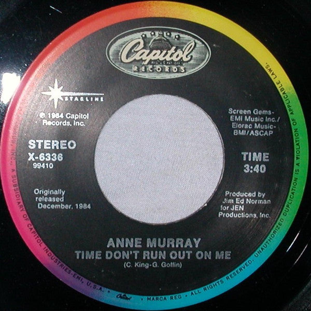 Anne Murray - Time Don't Run Out On Me / A Little Good News (7", RE) (NM or M-)