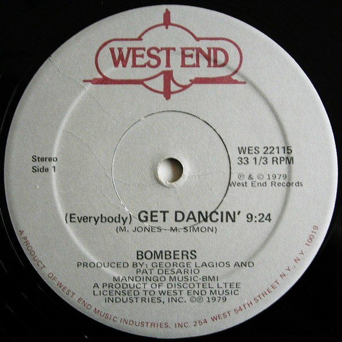 Bombers - (Everybody) Get Dancin' (12", Single) (VG)