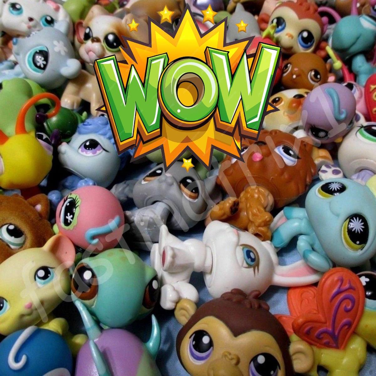 LITTLEST PET SHOP LOT 10 PCS RANDOM FIGURES AND 2 ACCESSORIES AUTHENTIC LPS