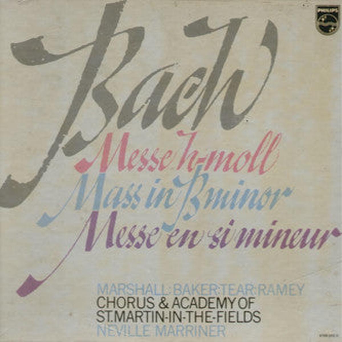 Bach*, Marshall*, Baker*, Tear*, Ramey*, Chorus* & Academy Of St. Martin-in-the-Fields*, Neville Marriner* - Messe H-Moll = Mass In B Minor = Messe En Si Mineur (3xLP, Album + Box) (NM or M-)