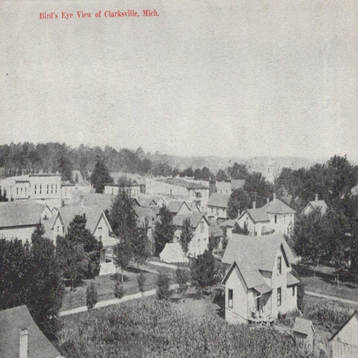 2102 Birds Eye View Of Clarksville Michigan MI Postcard