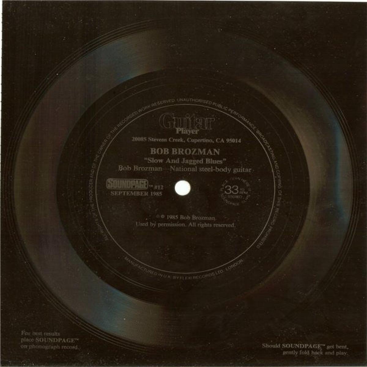 Bob Brozman - Slow And Jagged Blues (Flexi, 7", S/Sided, Squ) (VG+)