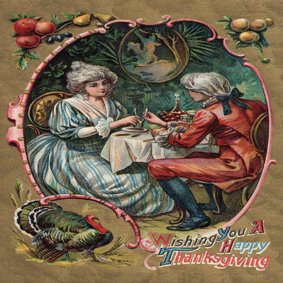 1910 Edwardian Thanksgiving Greeting Vintage Postcard
