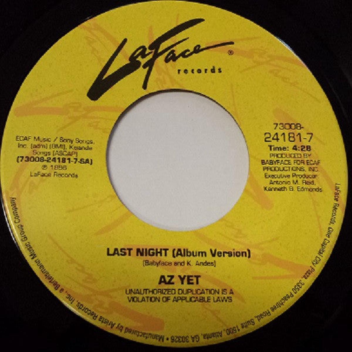 Az Yet - Last Night (7") (NM or M-)